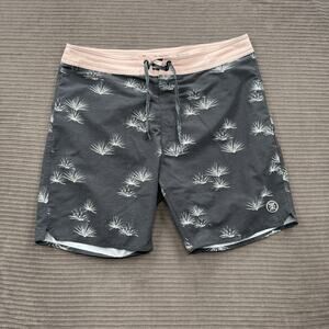 Roark Passage Agave Boardshorts Men 33 Polyester Drawstring Beach Weekend Swim.